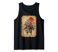 Anime Arte Giapponese Gufo Samurai Canotta