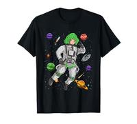Anime Astronauta Ragazza Futuro Astronauti Galaxy Orbit Pianeta Maglietta