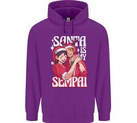 Anime Babbo Natale È il Mio Sempai Divertente Natale Bambini Felpa con Cappuccio
