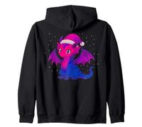 Anime Baby Dragon Christmas Santa Bisexual Pride Colors Felpa con Cappuccio