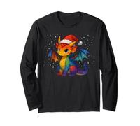 Anime Baby Dragon Christmas Santa Rainbow LGBTQ Pride Snow Maglia a Manica