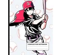 Anime Baseball Player Wide Ruled Composition Notebook: Baseball Notebook For Boys, Girls, Adults 7.5 Inches x 9.25 Inches 110 Pages