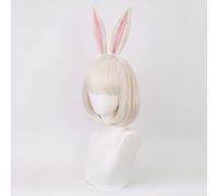 Anime Beastars Haru Parrucca Coniglio Cosplay Costume Capelli sintetici Halloween Parrucche di carnevale con orecchie KUQX3036 Beige