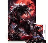 Anime Blood Moon Wolf Puzzle da 1000 pezzi per adolescenti Esercizi di logica Divertimento tranquillo Bordi puliti Regalo festivo (50x75cm)