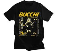 Anime Bocchi The Rock T Shirt Hitori Gotoh Kessoku Band T-Shirts Men's Oversized Fashion Gothic T-Shirt Streetwear Summer Tees Unisex 100% Cotton Short-Sleeve T-Shirts Black M