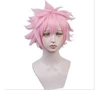 Anime Boku no Hero Academia Ashido Mina Wig My Hero Academia Short Pink Heat Resistant Synthetic Hair Cosplay Wigs + Wig Cap