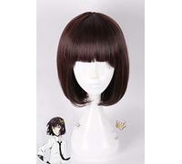 Anime Bungo Stray Dogs Yosano Akiko Short Bob Purple-Black Heat Resistent Cosplay Hair Wigs +Wig Cap