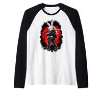 Anime Bunny Elf Girl Katana Dark Estetica Animecore Art Maglia con Maniche Raglan