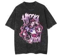Anime Carattere Killua zaoldyeck/Hisoka tshirt Anime Wash Style GON Freecss Manica Corta Girocollo Stampa Casual Unisex Top, Tipo 6, L