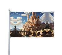 Anime Castle Sky Prints bandiere decorative per esterni 0,9 x 1,5 m leggere e belle adatte per cortili all'aperto e celebrazioni di festival.