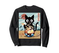 Anime Cat Ramen Instant Noodles Divertente Gatto Giapponese Grafica Felpa