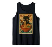 Anime Cat Ramen Japanese Funny Cute Kawaii Cat Anime Canotta