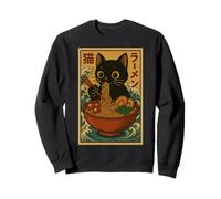Anime Cat Ramen Japanese Funny Cute Kawaii Cat Anime Felpa