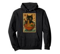 Anime Cat Ramen Japanese Funny Cute Kawaii Cat Anime Felpa con Cappuccio