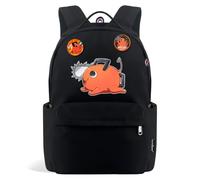 Anime Chainsaw Man Backpack Daypack leggero con 2 distintivi per studenti
