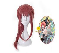 Anime Chainsaw Man Makima Cosplay Treccia Parrucca Fibra resistente al calore Capelli + Protezione per parrucca Festa di Halloween Gioco di ruolo Ragazze Donne Halloween
