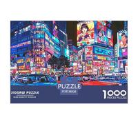 Anime City Night Scene Premium Cardboard Material Precise Interlocking Pieces, Ideal Brain Game for Relaxation, Stress Relief And Daily Leisure 38x26cm/1000pcs