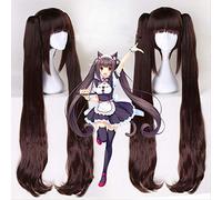 Anime Coer Wig. Chocola Perig Anime. Nekopara Cosplay Parrucca Cioccolato Donna 100 cm Capelli Sintetici Resistente al Calore Nekopara Cosplay Capelli + Retina per Capelli