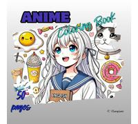 Anime Coloring Book: 90s Style | 50 Unique 2D Designs | Premium Paper | 8.5 × 8.5 Inch Portable Size | Stress Relief Gift for Kids and Adults