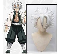Anime Comic Demon Slayer Kimetsu No Yaiba Parrucche Cosplay Shinazugawa Sanemi Parrucca Cosplay Parrucca sintetica Capelli Halloween Capelli