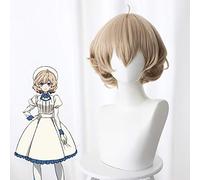 Anime Comic Invented Inference Parrucche Cosplay Kotoko Iwanaga Parrucca Cosplay Resistente al calore Parrucca sintetica Capelli castani ricci corti