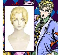 Anime Comic JoJo's Bizarre Adventure Parrucche Cosplay Kira Yoshikage Parrucca cosplay Resistente al calore Capelli sintetici Parrucchino giallo
