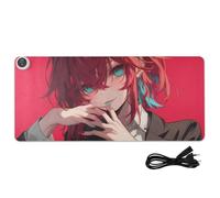 Anime Cool Red Riscaldato PU Mouse Pad 89,9 x 39,9 cm Antiscivolo Computer Pad per Computer Tavolo Decor