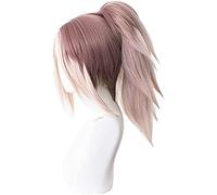 Anime Coser Wig Gioco Lol Akali K/da Cosplay Parrucche 45 cm in coda di cavallo sintetica miscela di capelli viola (Taglia: Akali Marrone)