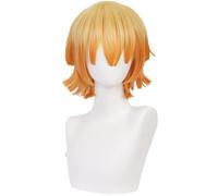 Anime Cosplay Agatsuma Zenitsu Parrucca, Breve Dritto Giallo Scuro Arancione Capelli Parrucche Per Halloween, Partito, Carnevale, Vita Notturna
