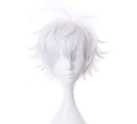 Anime Cosplay Costume Gojo Satoru Parrucca, Argento Bianco Capelli Corti per Halloween, Partito, Carnevale, Vita Notturna, Concerti, Matrimoni