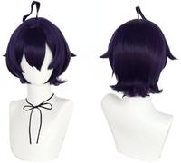Anime Cosplay Hiiragi Utena Parrucca, Viola Capelli Corti Resistente al Calore Parrucche Sintetiche Halloween Partito Accessori