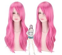 Anime Cosplay La sorella maggiore reale Parrucca rosa ondulata lunga Capelli sintetici Parrucche da festa in costume di Halloween per donne