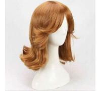 Anime Cosplay Land Princess Daisy 35 cm Short Wavy Brown Wig + Cap