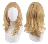 Anime Cosplay Manjiro Sano/Mikey Parrucca, Bionda Breve Ondulato Capelli Sintetici Parrucche Per Il Gioco Per Halloween, Partito, Carnevale, Vita Notturna, Concerti