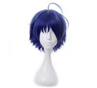 Anime cosplay Parrucca Anime Coser Anime Cosplay Parrucca Wonder Egg Priority Parrucca Ohto Ai capelli corti blu scuro con cappuccio gratuito per Halloween