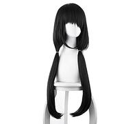 Anime cosplay parrucca anime giapponese data UN live 3 Tokisaki Kurumi Parrucca Cosplay Nightmare Black Tiger Bocca Clip Pony Tail Anime Parrucca Cosplay