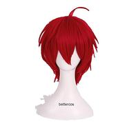 Anime cosplay parrucca assassassinio aula Karma Akabane Akashi Seijuro Cosplay Parrucche Fiamma Corto Rosso Resistente al Calore Parrucca Capelli Sintetici+Parrucca