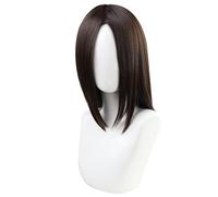 Anime Cosplay Parrucca Eren Jaeger Profondo Marrone Fascio Di Capelli Sintetici Per Halloween Costume Partito (Marrone B)