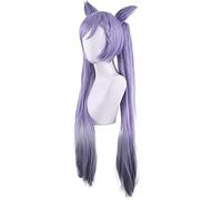 Anime cosplay parrucca keqing parrucca gradiente viola gioco di parrucca Genshin Impact Project cosplay capelli sintetici Cosplay parrucca 90 cm