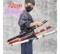 Anime Cosplay Roronoa Zoro Katana Spada PU Trafalgar Spada Legge Gioco di ruolo Yuki Samurai Arma Giocattolo per feste Spada 72 cm