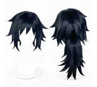 Anime Cosplay Tomioka Giyuu Parrucca, Bocca di Tigre Nera con Coda di Cavallo Capelli Corti, Costume di Halloween Festa Gioco di Ruolo