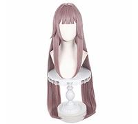 Anime Cosplay Wig for Game Honkai Star Rail Cosplay Wig Long Purple Red Hair for Girls and Women with Free Wig Cap (Herta)