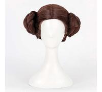 Anime Cosplay Wig,Princess Leia Wig,Short Brown Wig,with Free Wig Cap for Christmas Carnival Party Halloween Cosplay Wig, One Size, AS Show