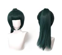 Anime Cosplay Zenin Maki Parrucca, Verde Corta Coda di Cavallo Capelli Gioco di Ruolo Parrucche per Halloween Costume Partito