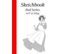 Anime Cover Sketchbook - Red Series: Featuring a cute anime girl in a maid outfit | 6x9 inch | 150 pages for drawing and sketching