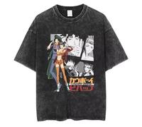 Anime Cowboy Spike Bebop Maglietta Spike Spiegel Grafica T Shirt Uomo Cotone Manica Corta Unisex Vintage Washed Magliette