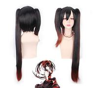 Anime DATE A LIVE Nightmare Tokisaki Kurumi parrucca cosplay resistente al calore capelli sintetici nero marrone misto cosplay parrucche costume parrucca Tokisaki taglia unica PL-147