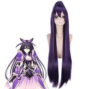 Anime Date un live Prince Yatogami Tohka Parrucche femminili per capelli lunghi viola scuro Cosplay + Cappuccio per parrucca gratuito