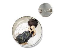 Anime Death Note Cosplay Glass Badge Spilla L·Lawliet Killer Yagami Light Pins Badge per Zaini Bambini Regalo Cristiano Religioso, Vetro