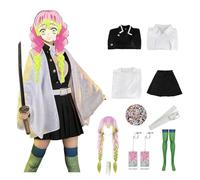 Anime Demon Kanroji Mitsuri Cosplay Costume Kimetsu Kimono Set Bambini Adulti Halloween Festa Di Carnevale, S